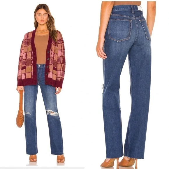 Re/done destroyed broken blue 90s high rise loose jeans NWT size 30 - Picture 1 of 15